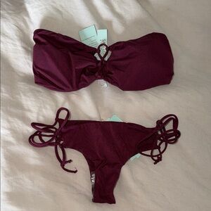 San Lorenzo Burgundy Bikini Set